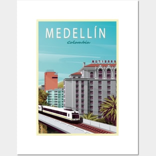 Medellin, Colombia - Vintage Travel Poster Posters and Art